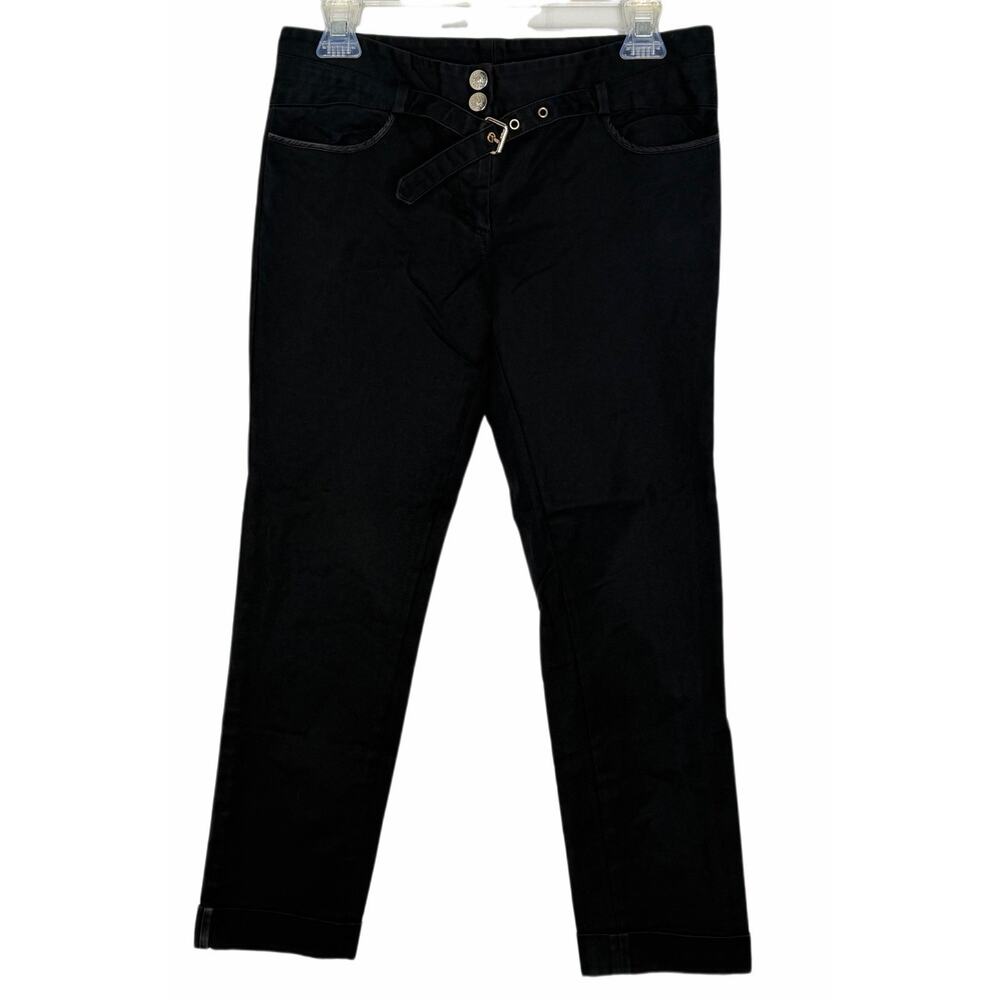 Roberto Cavalli Women's Cotton Blend Black Belated Capri Pants Eu Sz 42
